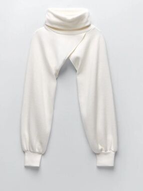 ZARA White Arm Warmers with Turtleneck NEW Spring Comfy